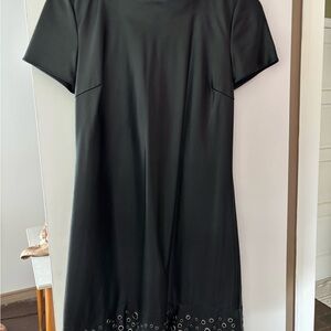 S Black Dress with Eyelet Hem